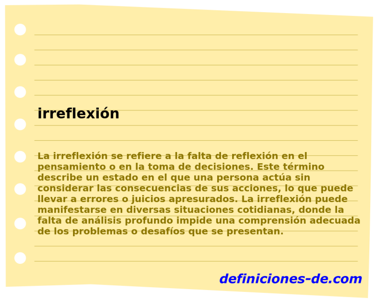 irreflexión