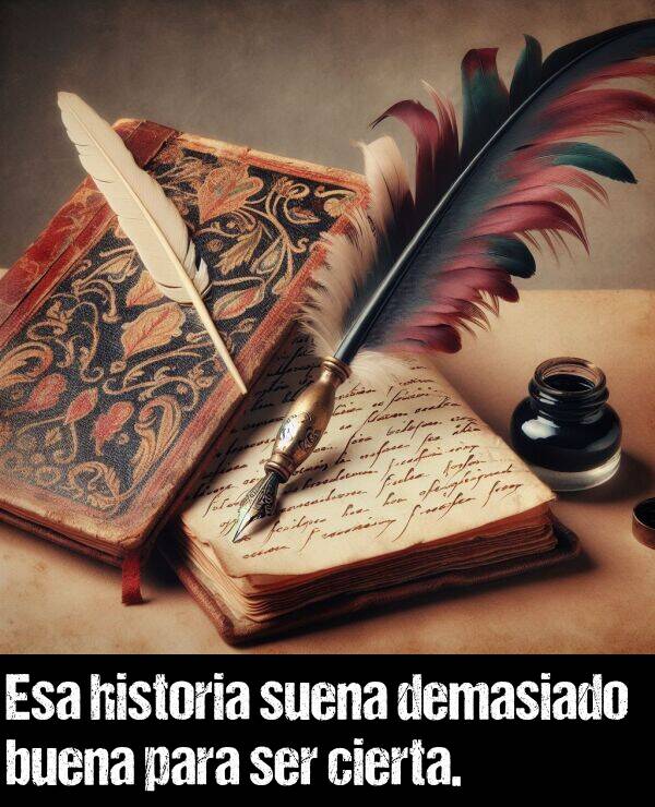 cierto: Esa historia suena demasiado buena para ser cierta.