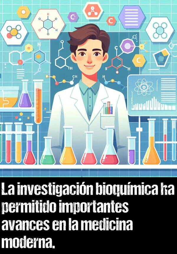 moderna: La investigacin bioqumica ha permitido importantes avances en la medicina moderna.