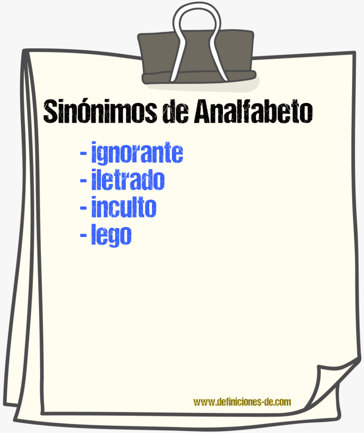 Sinónimos de analfabeto