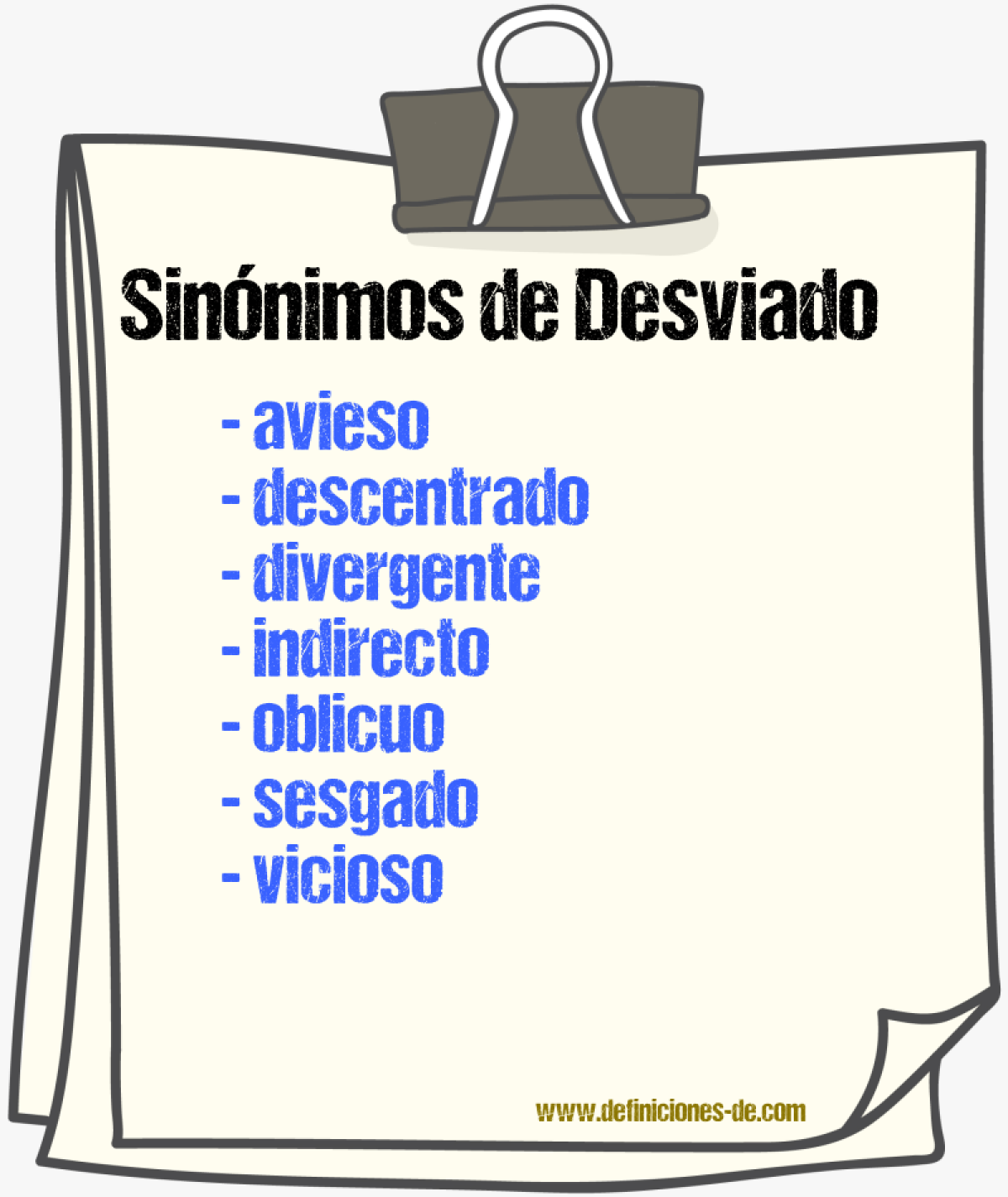 Sinónimos de desviado