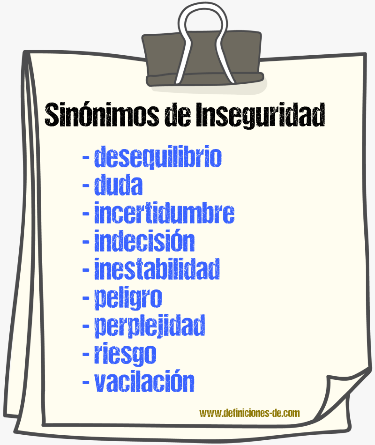 Sinónimos de inseguridad
