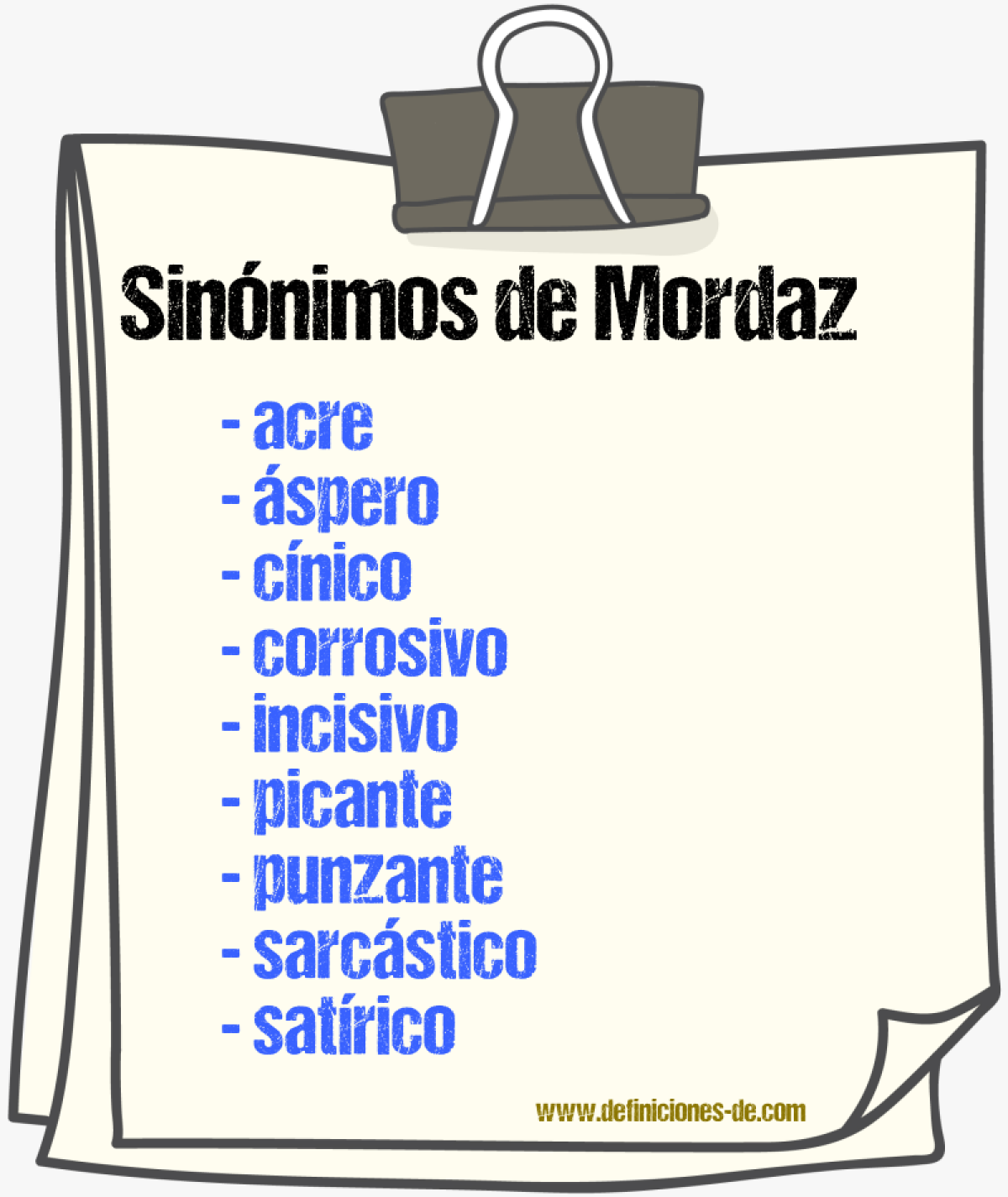 Sinónimos de mordaz